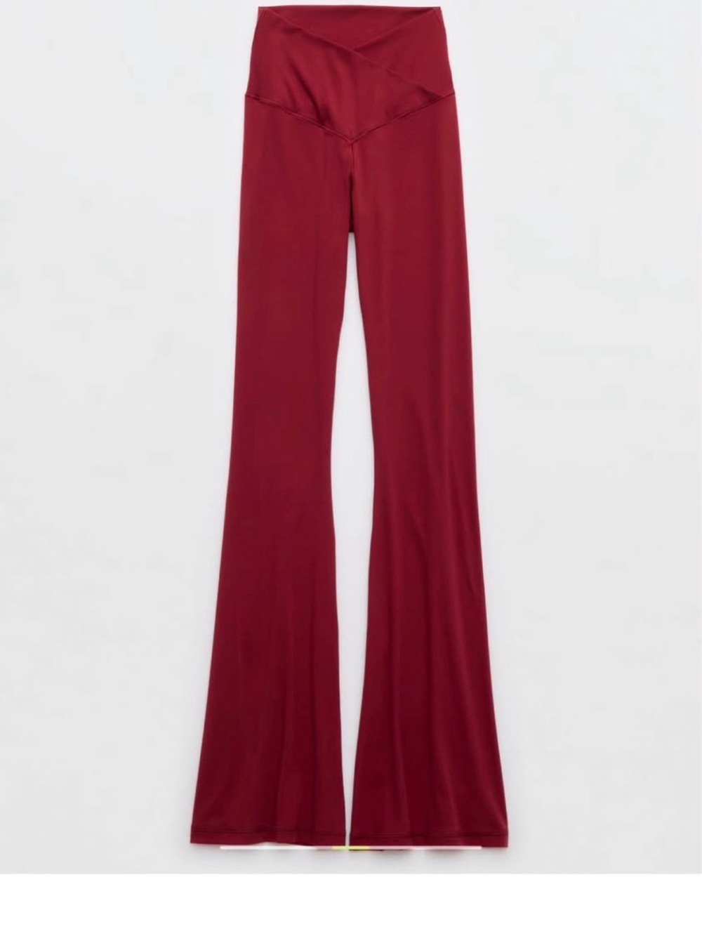 XS - OFFLINE By Aerie Real Me High Waisted Crossover Flare Leggings -Cherry Tart